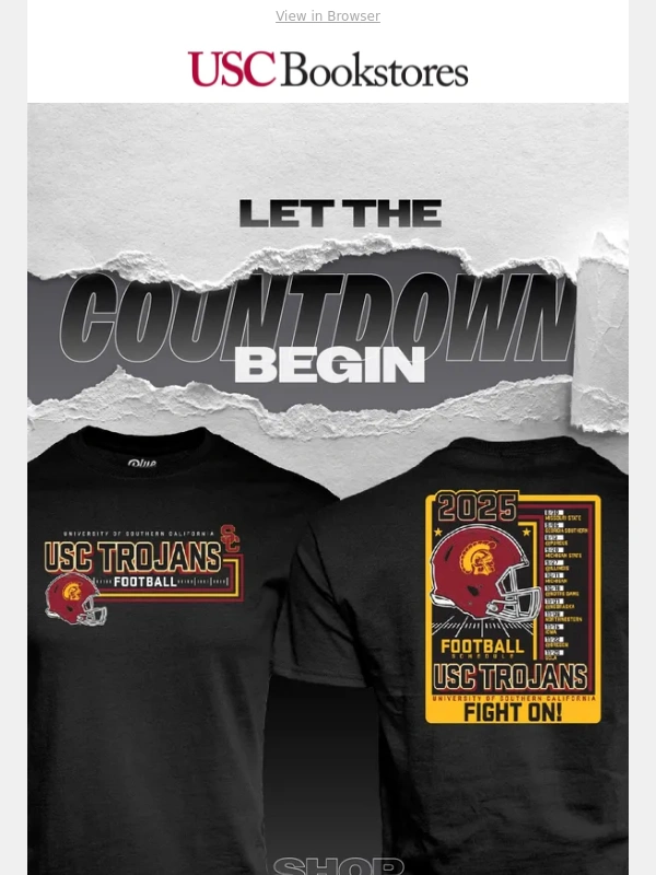 USC Bookstore - 100 Days to Football - Get Game Day Ready!