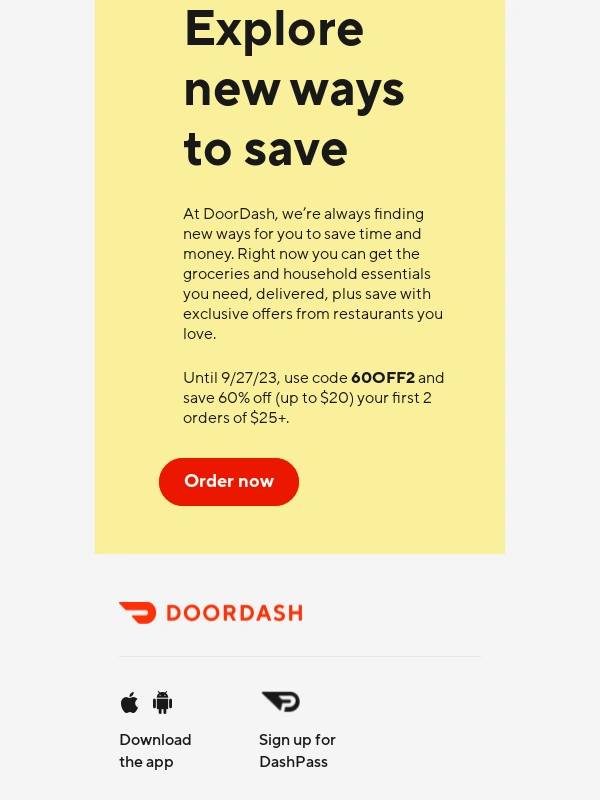 DoorDash - Enjoy this exclusive deal before it ends