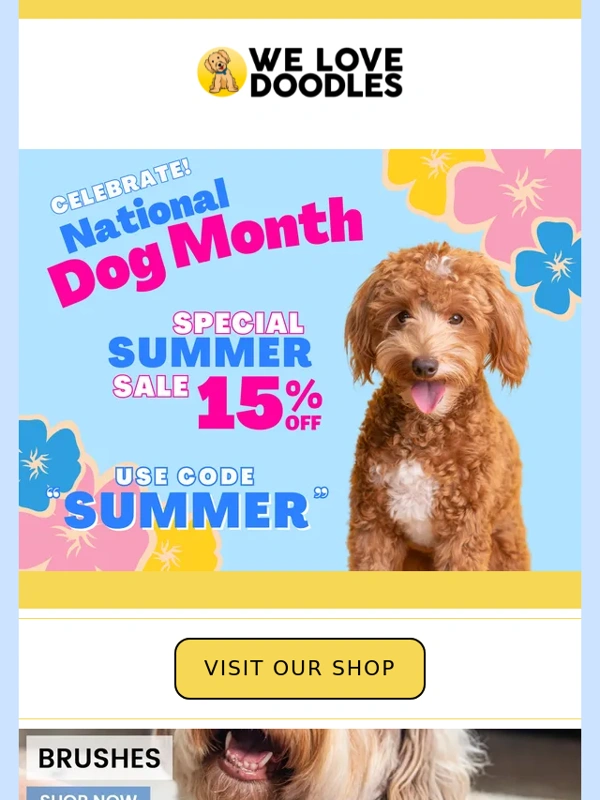We Love Doodles - Get 15% Off with Code SUMMER! The perfect way to celebrate National Dog Month?☀️