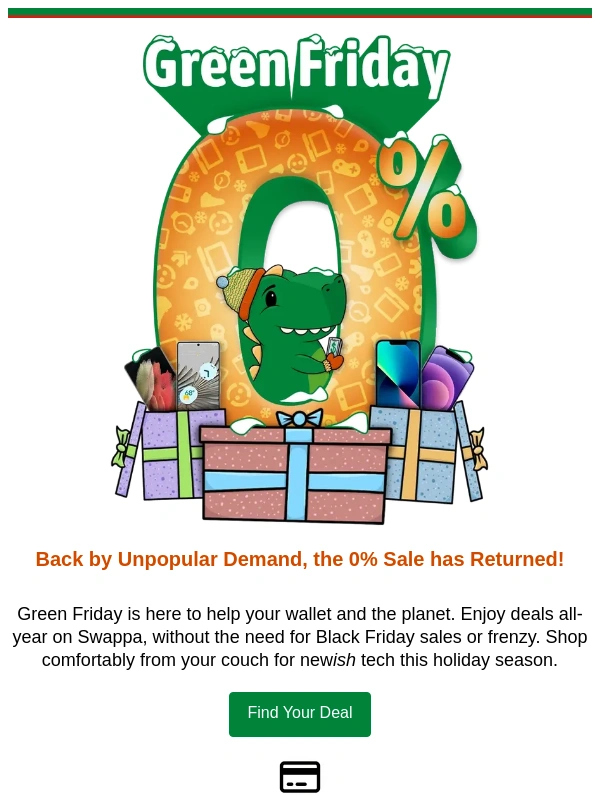 Swappa - Green Friday is Here - 0% Off Newish Tech