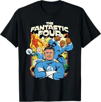 Marvel The Fantastic Four: First Steps Retro Planets Team T-Shirt