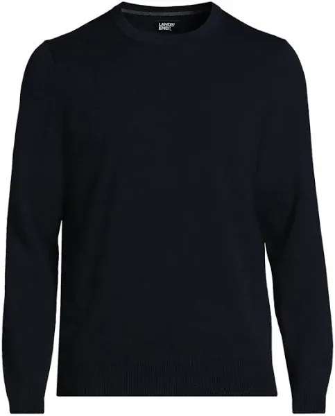 Lands' End Men's Fine Gauge Cotton Crew Neck Sweater