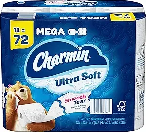 Charmin Ultra Soft Toilet Paper 18 Mega Rolls, 224 Sheets Per Roll