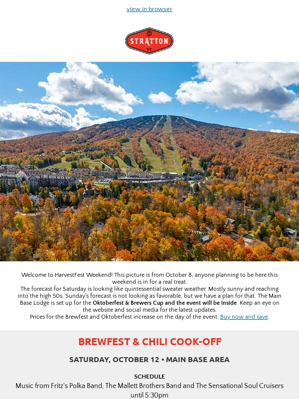 Stratton - Harvest Fest Weekend | Get tickets before prices go up tomorrow