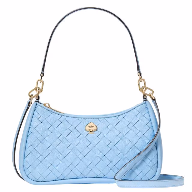 Kate Spade Outlet Kayla Woven Leather Small Convertible Shoulder Bag