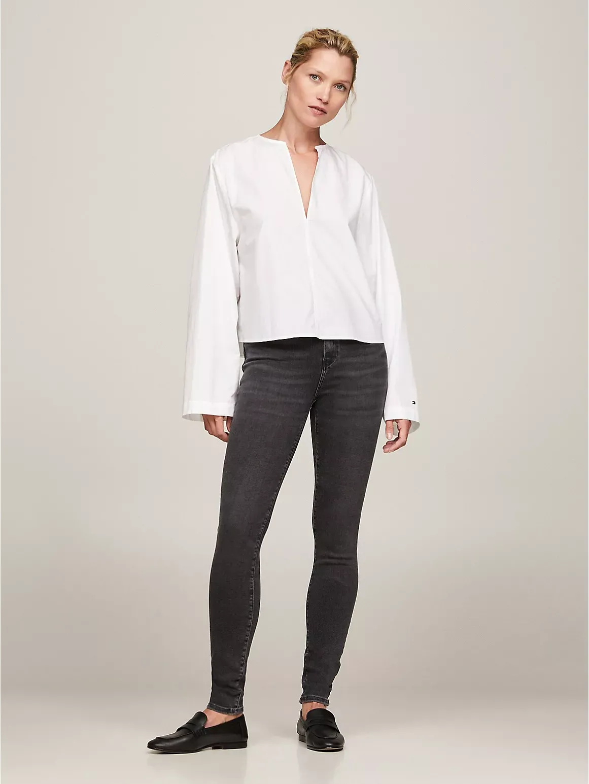 Tommy Hilfiger Women's Super Skinny Fit THFlex Black Jean - Black - 28W x 32L