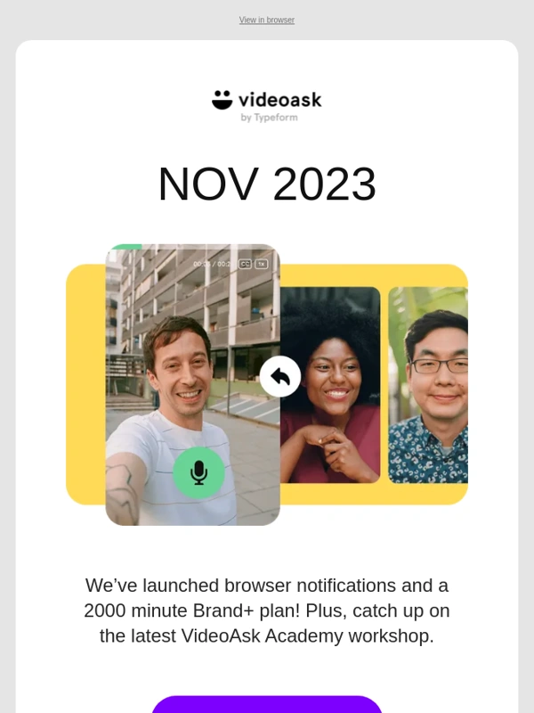 Typeform - ? Browser notifications,VideoAsk Academy and more