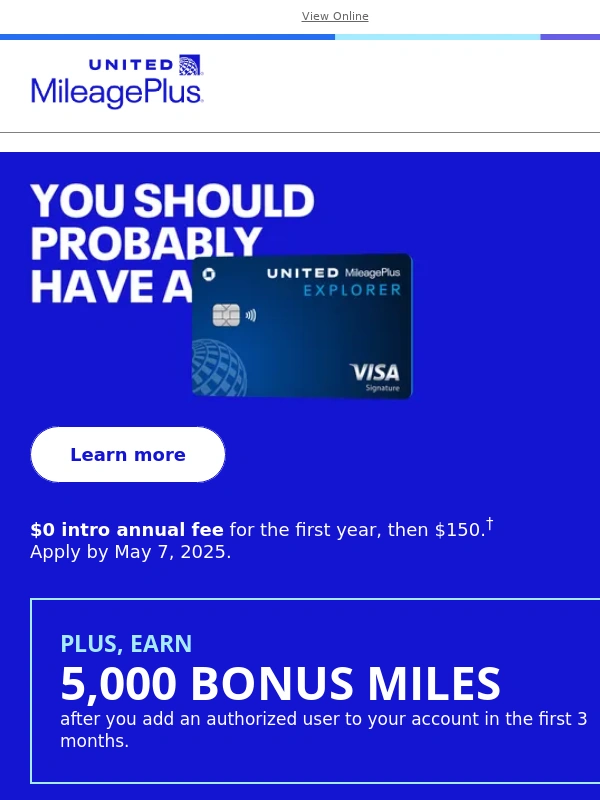United Airlines - New benefits + over $400 in credits + 80,000 bonus-mile offer
