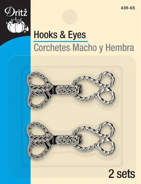 Dritz Hooks & Eyes Ropes 2/Pkg Nickel