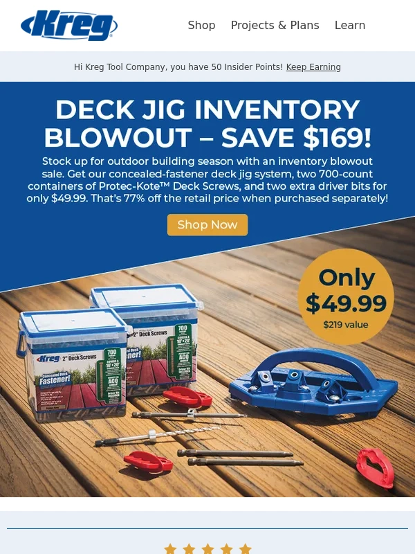 Kreg Tool - Inventory Blowout! Save $169