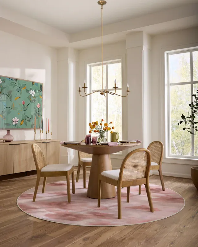 Morris & Co. Mallow Flower Natural Stone Tufted Rug, 8' round