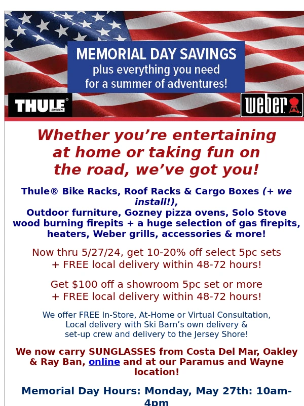 Ski Barn - Memorial Day SALE! 05/23/2024