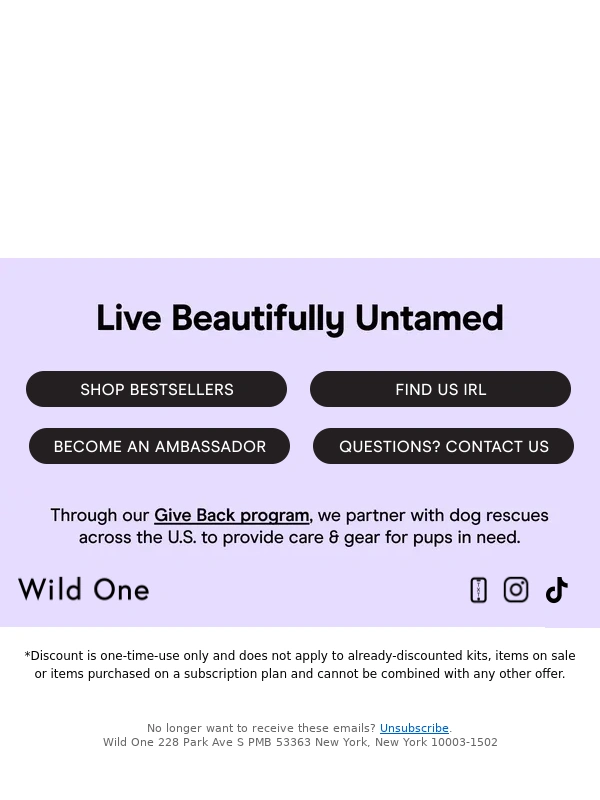 Wild One - Wild One in your inbox ?