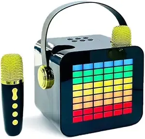 Kids Karaoke Machine with LED Mood Rhythm Light, 2 Wireless Microphones, Portable Karaoke Machine, Suitable for Family Gatherings and Entertainment Karaoke (Large Size)