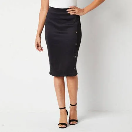 Bold Elements Women's Mid Rise Midi Pencil Skirt