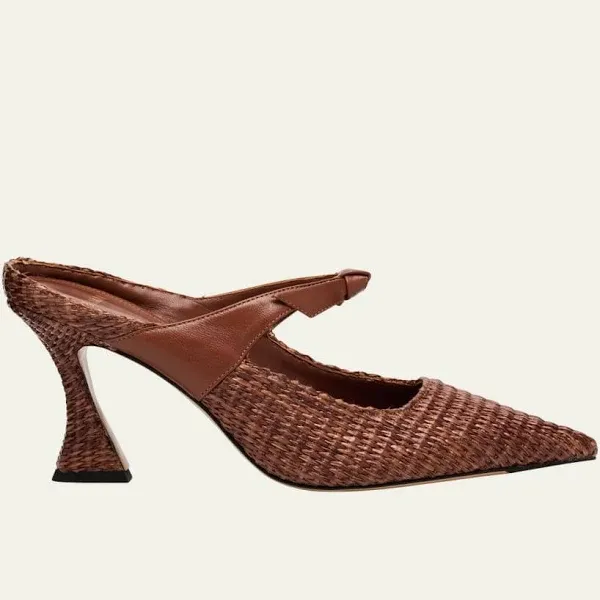 Alexandre Birman Woven Raffia and Leather Pumps