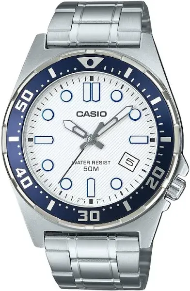 Men's Casio Standard Analog Stainless Steel Dial Quartz MTD-135D Watch