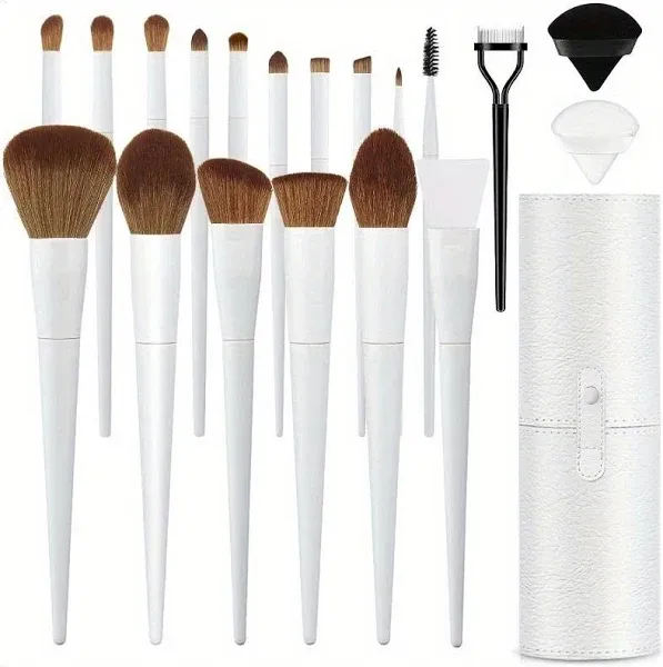 LUXBRU Makeup Brushes With Case 20PCs Professional Makeup Brush Set