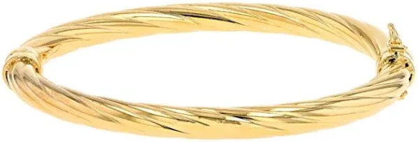 18K Yellow Gold Twisted Bangle
