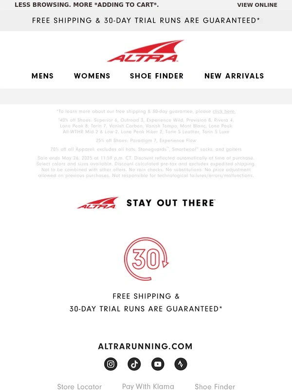 Altra Running - It’s the LAST DAY of our sale ?