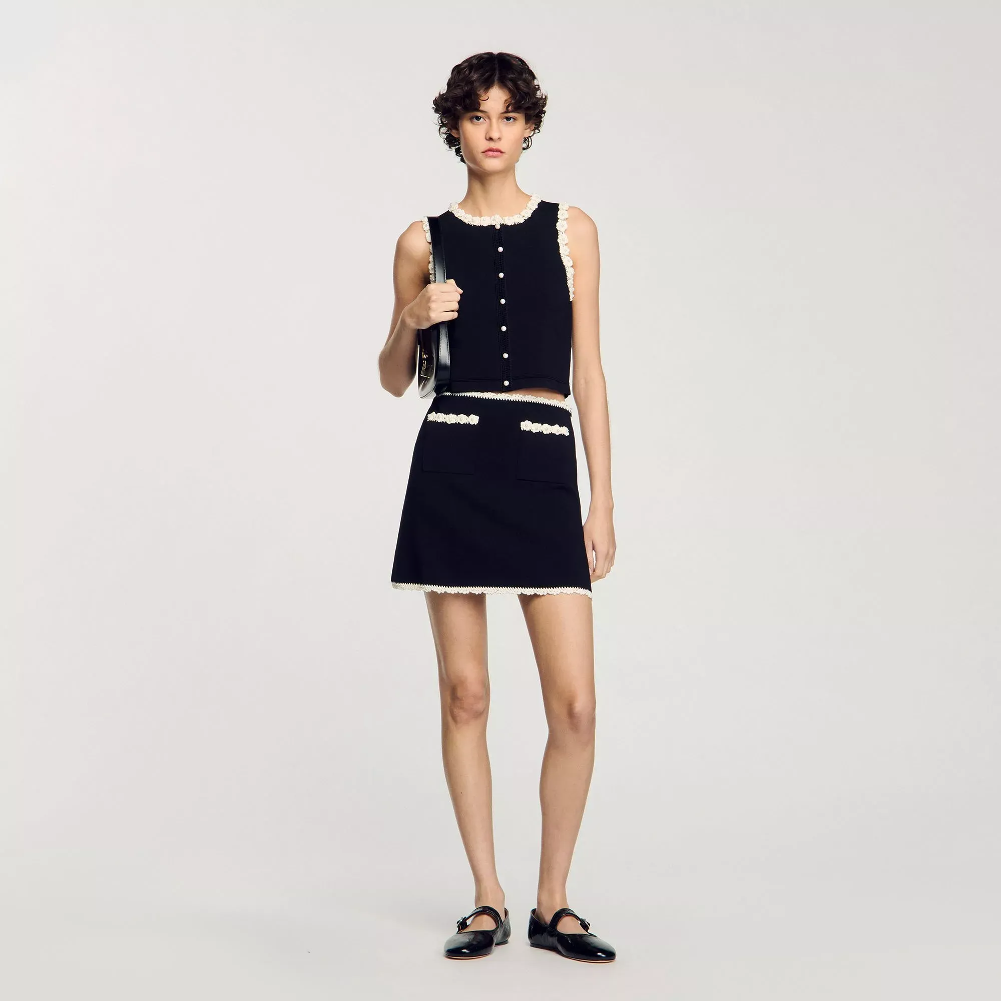 Sandro Mini skirt with crochet details - female - 2