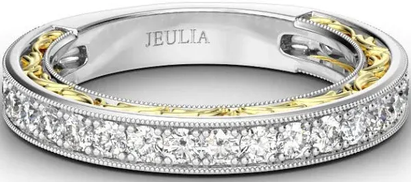Jeulia Women's Sterling Silver Scrollwork Band