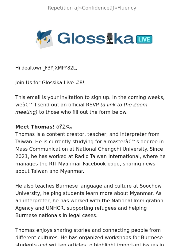 Glossika - Unlock the Secrets of Burmese Language and Culture – Join Glossika Live #8!