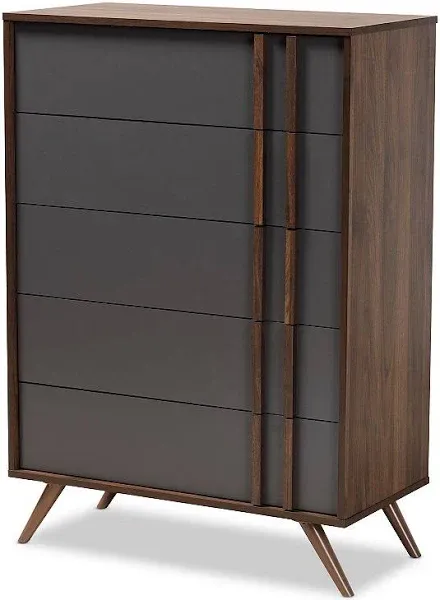 Naoki  Modern Two-Tone 5-Drawer Chest
