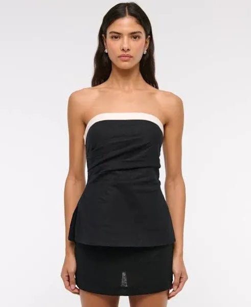 Abercrombie & Fitch Sleeveless Linen Tube Top