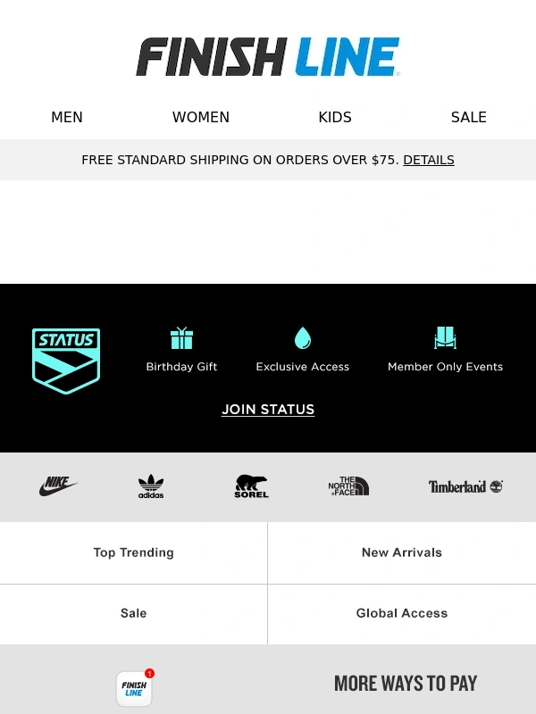 Finish Line - Spring Savings EXTENDED ? Take 30% select sale styles now!
