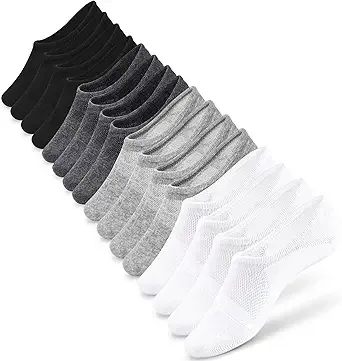 IDEGG No Show Socks Men Low Cut Ankle Short Socks for Men Casual Athletic Socks with Non Slip Grip