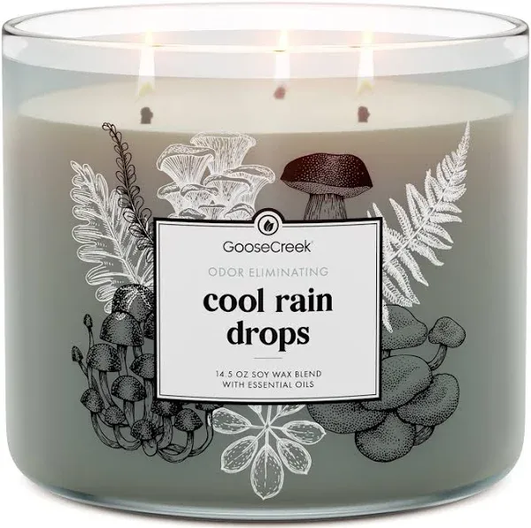 Goose Creek Candle Odor Eliminating Cool Rain Drops Large 3-Wick Scented Candle