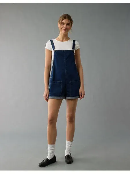 Ae Easy Baggy Denim Short Overall