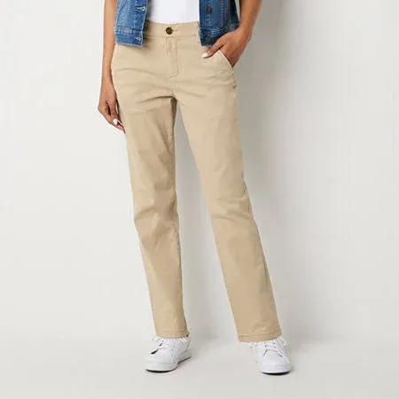 St. John's Bay Women's Relaxed Fit Girl Friend Chino Pants
