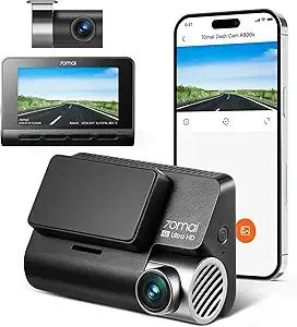 70mai 4K Dash Cam Front and Rear with STARVIS, Built in 5GHz WiFi & GPS Car Camera, Super Night Vision, ADAS, 3 IPS Screen, 24H Parking Mode, Time-Lapse, Loop Recording, Support 256GB Max