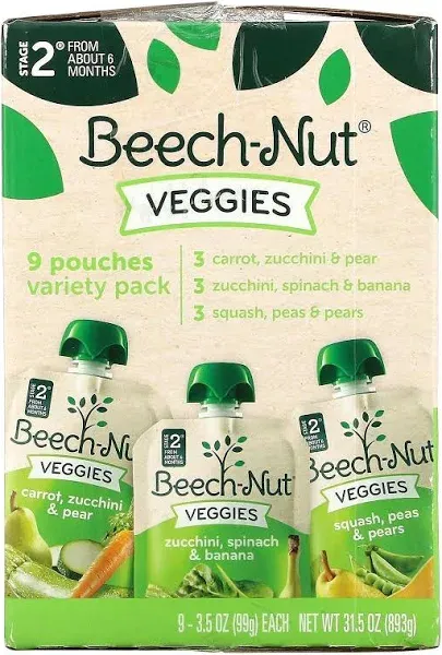 Beech-Nut Stage 2 Veggies Variety Pack Baby Food