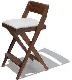 Industry West Compass Counter Stool White Boucle