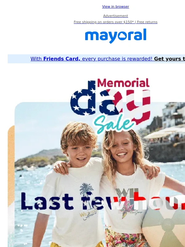 Mayoral - Final Hours to Shop the Memorial Day Sale ⌚
