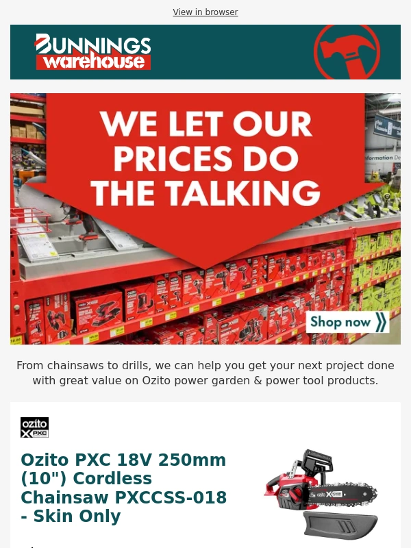 Bunnings Warehouse - We let out prices to the talking