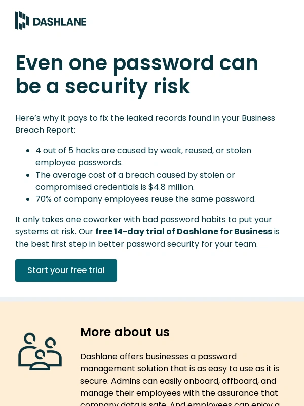 Dashlane - Reminder: Credentials at risk at your domain