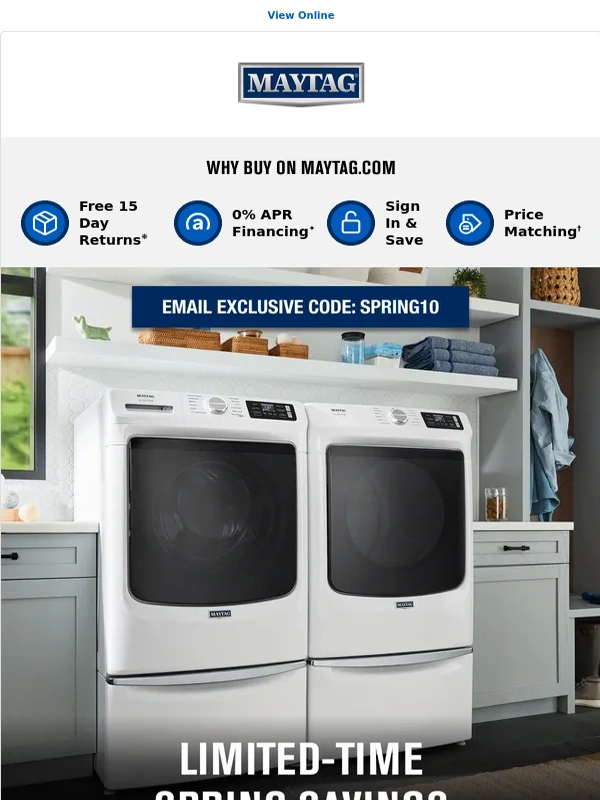Maytag - Save 10% this season!