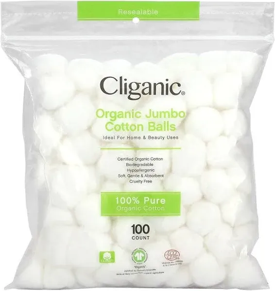 Cliganic Organic Super Jumbo Cotton Balls