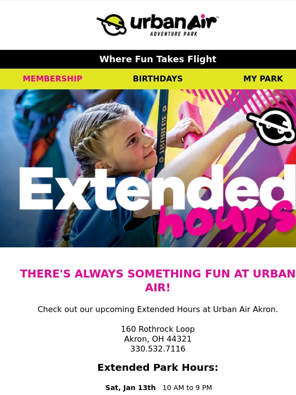 Urban Air Trampoline Park - Extended Hours for MLK Day!