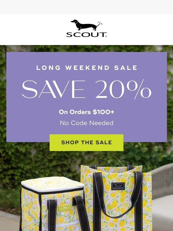 Scout Bags - ? Weekend Plans? Snag 20% off $100+