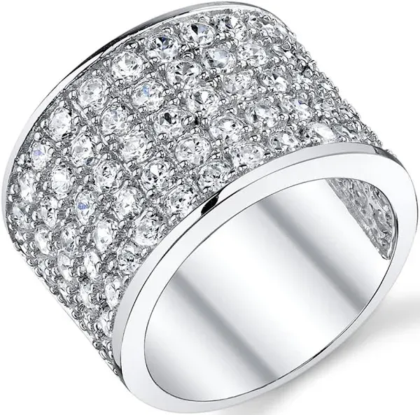 David Beckham Men's Sterling Silver Championship Cubic Zirconia CZ Band Ring