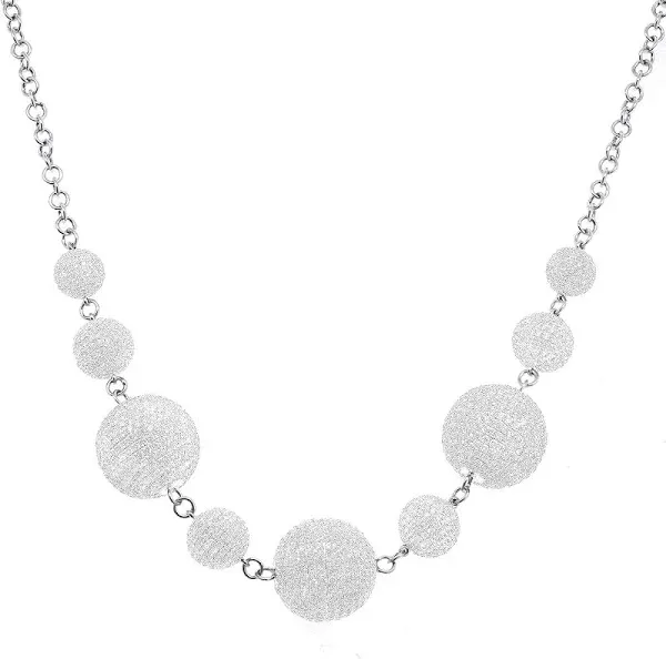 ItsHot 14K Gold Graduated Diamond Ball Necklace for Women 25 Carats