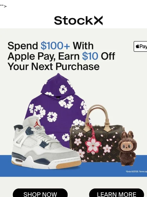 StockX - Get $10 off with Apple Pay!