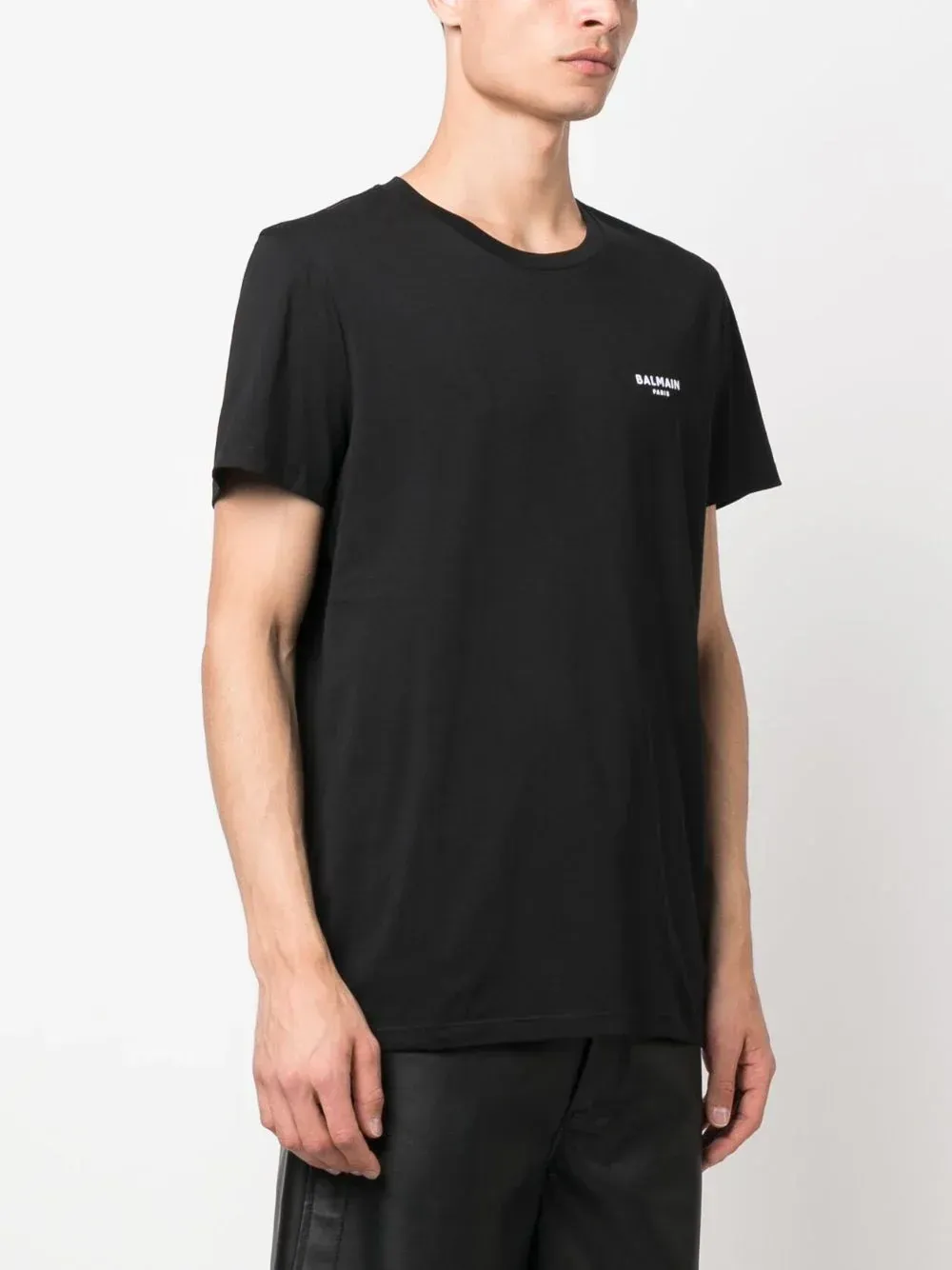 Flocked Logo Short-sleeve T-shirt In Black