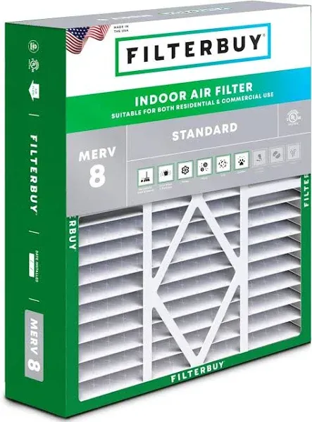 Filterbuy Air Filter MERV 8 Dust Defense, Pleated HVAC AC Furnace Air Filters Replacement for Rheem, Ruud, and Protech