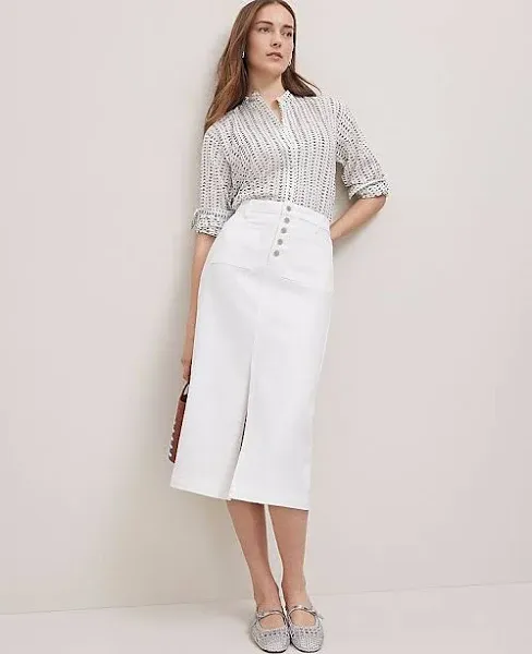 Ann Taylor Women's Weekend Collection Denim Midi Skirt